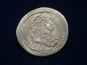VI Kreuzer 1685 Wien Leopold I. RDR Silber W/21/1036 - Picture 1 of 2