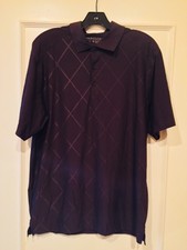 Nike Golf Dri-Fit Men's S Brown Argyle Pattern Short Sleeve Polo Shirt