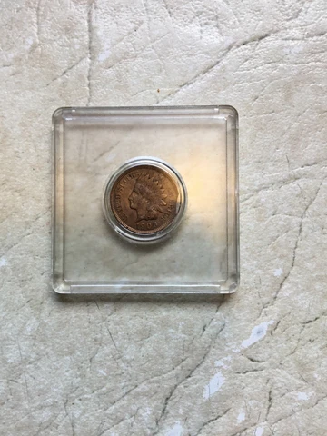 RARE U.S. 1902 Indian Head Cent - 1c  Error CLIP Coin FULL LIBERTY &  FEATHERS Cover