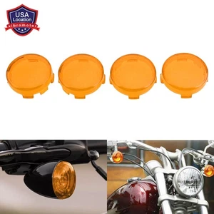 4x Amber Turn Signal Light Lens Covers Fit for Harley Touring Electra Glide New - Picture 1 of 11