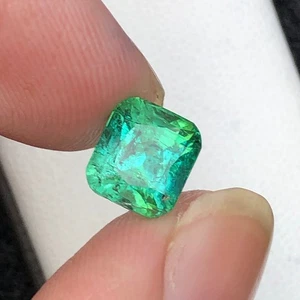 3.1 Carat Natural Cushion Cut Blueish Green Tourmaline Gemstone From Afghanistan - Picture 1 of 15