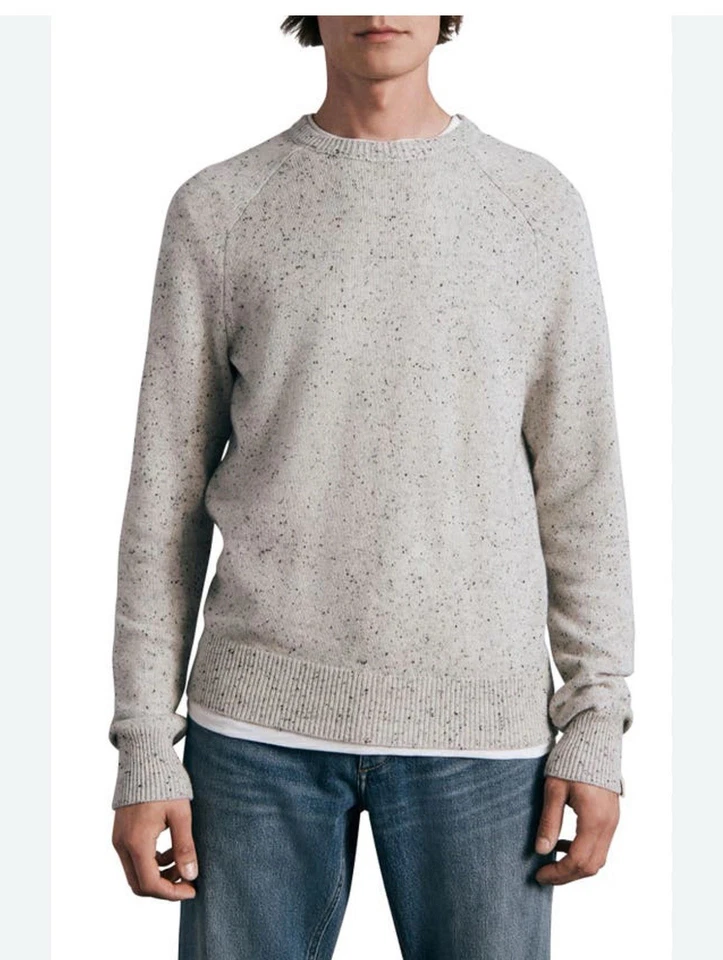 Rag & Bone Men Harlow Donegal Cashmere-blend Crewneck  Sweater, Small - Image 1 of 4
