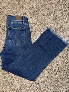 Judy Blue Jean Women's 9/29 Blue Denim Cotton Stretch Boot Cut Raw Hem - Picture 1 of 10