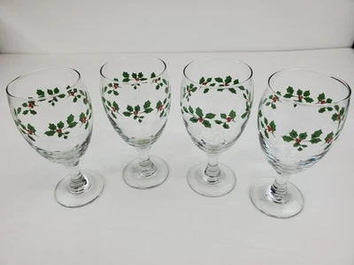 Набор из 4 прозрачных кубков/винных бокалов с дизайном Holly - Изображение 1 из 4