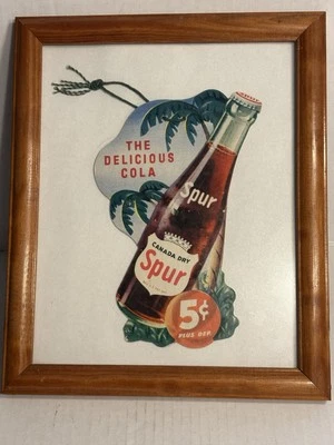 Extractor de ventilador vintage Canadá Dry SPUR COLA, años 40-50, publicidad de refrescos, enmarcado casi nuevo Foto 1 de 4