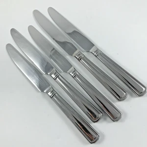 WALLACE "WHITNEY / AMERICAN CHIPPENDALE" Stainless 5 DINNER KNIVES 9.5" - Glossy - Picture 1 of 2