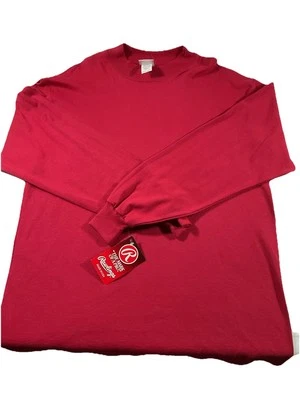 Camisa Rawlings De Colección Con Etiquetas Para Hombre Grande Roja Cuello Simulado Manga Larga E43 Foto 1 de 4