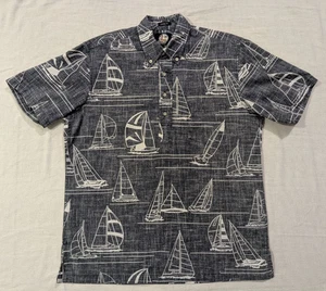 Reyn Spooner Camicia Uomo S Barche a Vela Nautiche Grigio Vestibilità Classica Estate Casual - Foto 1 di 8