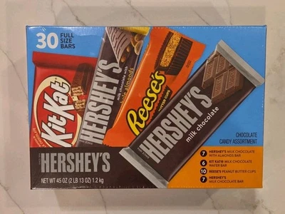 Шоколадные конфеты Hershey's в ассортименте 30 полноразмерных батончиков - Изображение 1 из 4