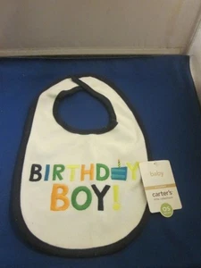 Babero "Birthday Boy" forrado y bordado de Carter nuevo con etiquetas. ENVÍO GRATIS - Imagen 1 de 4