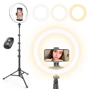 Luce ad Anello Selfie 12" con Supporto Treppiede Estensibile 62" e Telecomando, Cerchio LED L... - Foto 1 di 6