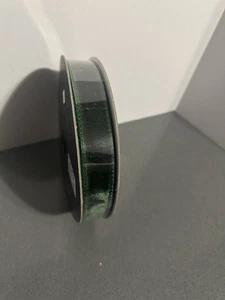 Farrisilk Green Velvet Luster Wired Ribbon 1” X 10yds - Picture 1 of 3