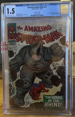 AMAZING SPIDER-MAN #41 CGC 1.5 1966 1ST APPEARANCE RHINO - UK Price -Romita  - Image 1 of 2