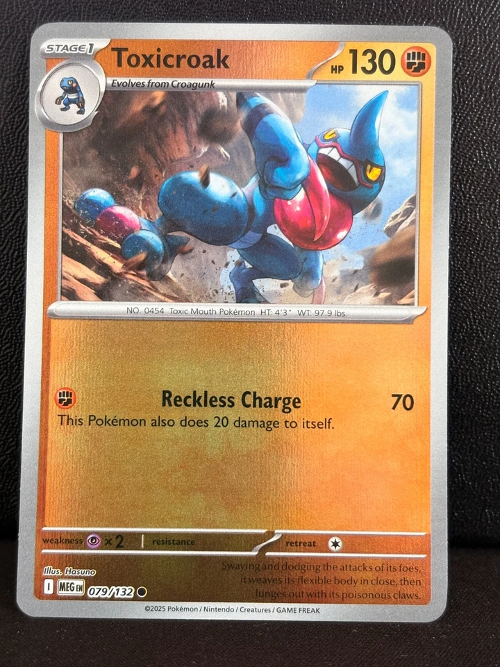 Toxicroak 079/132 ME01: Mega Evolution Reverse Holo NM - Image 1 of 1