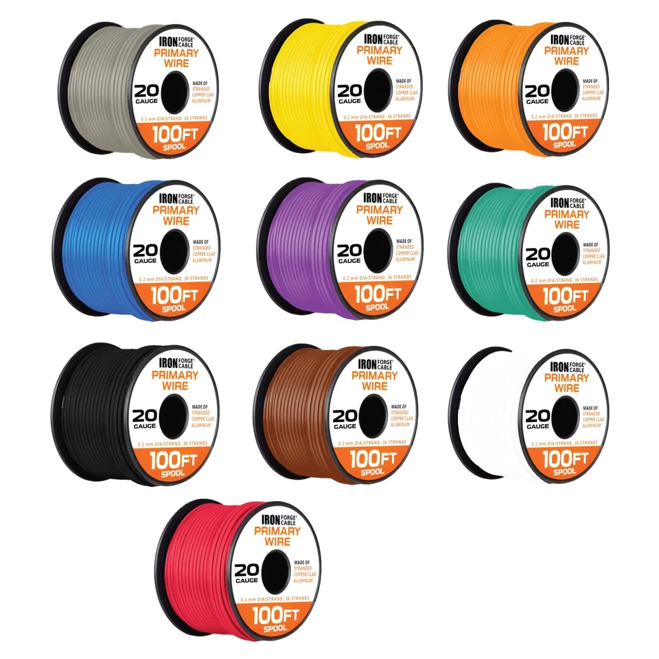 Cable de forja de hierro calibre 20 cable primario-100 pies de alambre de aluminio revestido de cobre por Foto 1 de 4
