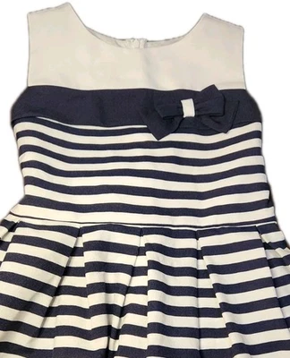 Bonnie Jean Navy And White Striped Dress Girls Size 14 Nautical Summer - Image 1 of 4