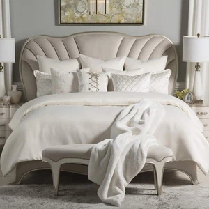 AICO Furniture - Hailey 9pc Queen Comforter Set Ivory - BCS-QS09-HALEY-IVY - Picture 1 of 1