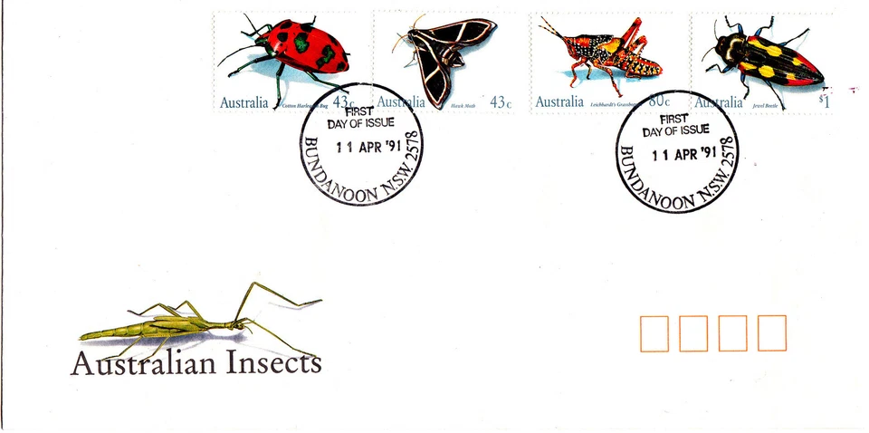 1991 Australian Insects FDC - Bundanoon NSW 2578 PMK - Image 1 of 1