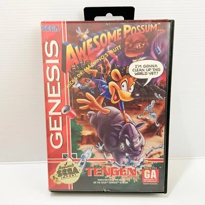 Awesome Possum + Box & Manual - Sega Genesis - Tested & Working - Free Postage - Image 1 of 4