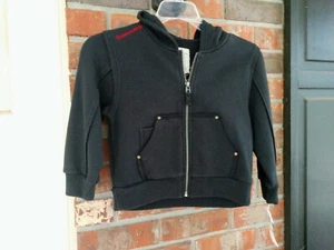 Calvin Klein Jeans Black Boys Full Zip Hoodie Black Knight Size 4 NWT - Picture 1 of 3