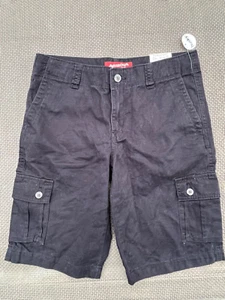 NWT ARIZONA Boys 100% cotton CARGO shorts BLACK size 12 HUSKY - Picture 1 of 4