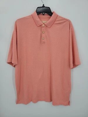 Camisa Polo Jamaica Jaxx Para Hombres XL Melocotón Texturizado Rayas Manga Corta Informal Foto 1 de 4