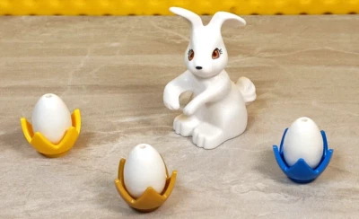 LEGO большой кролик белый кролик пасхальное яйцо гнезда желтое золото синий BELVILLE праздник - Изображение 1 из 2