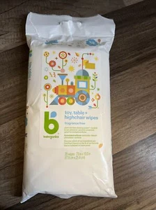 Babyganics 1 Pack 25 Count Toy Table Highchair Surface Wipes Fragrance free - Picture 1 of 2