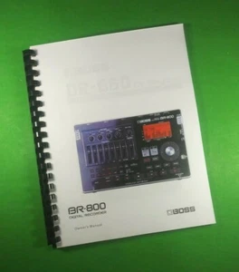 Owners Manual for BOSS BR-800 Digital Recorder 168 Pages W/Clear Covers! - Picture 1 of 1