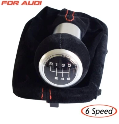 Audi A3 S3 Alcantara gamuza palanca de cambios, negro A3 S3 2004-2013 6 velocidades Foto 1 de 4