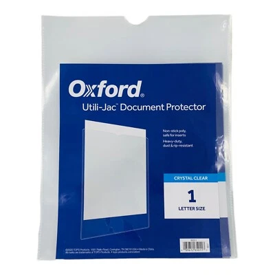 50 Count Oxford Utili-Jac Heavy-Duty Clear Plastic Document Protector *Read* - Image 1 of 4