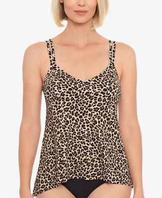 Swim Solutions Women s Princess Seamed High Low Tankini Top  Black Size 12 - Image 1 of 2