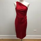 Armani Exchange One Shoulder Ruched Dress Womens 4 Red Party Evening Wear