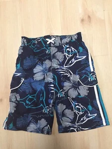 Boys size XS (4/5) OP Blue shark swim trunks - Picture 1 of 4