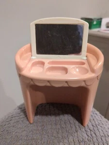 Little Tikes Dollhouse Vanity Desk Pink Furniture Makeup Mirror Plastic White - Picture 1 of 4