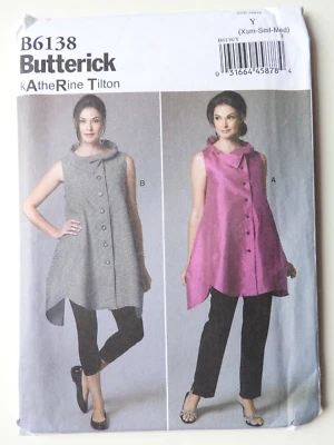 Butterick B6138 sewing pattern Top with feature collar Size XS S & M   UNCUT - Image 1 of 3