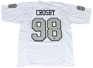 MAXX CROSBY SIGNED AUTOGRAPHED LAS VEGAS RAIDERS #98 WHITE JERSEY BECKETT - Picture 1 of 1