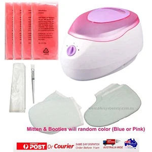 4L Paraffin Wax Bath Warmer Kit With Brush Booties Mitts Liners & 4 Block wax - Picture 1 of 5