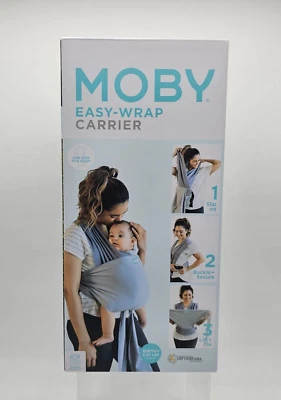Nuevo portabebés Moby Easy-Wrap - Sea Spray azul 8-33 lb. Lavable a máquina Foto 1 de 4