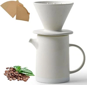 Pour Over Coffee Maker Set 15.8 Ounces | Vintage Ceramic Pour Over - Picture 1 of 6