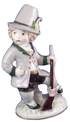 Original Period Augarten Wien Porcelain Hunter Figurine Porzellan Figur Vienna - Image 1 of 4