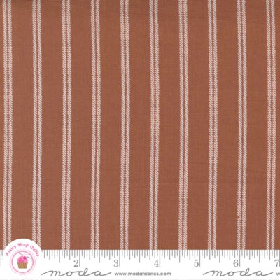 Moda FLOWER POT 5167 15 Clay Rust Ivory Stripe  LELLA BOUTIQUE Quilt Fabric - Image 1 of 4