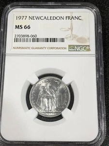 1977 MS66 New Caledonia Franc NGC BU KM# 10 Kagu Bird France  - Picture 1 of 2