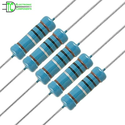 2W Resistors Metal Film 1% 5 Pack 1 ohm to 1M ohm 127 values available - Image 1 of 4