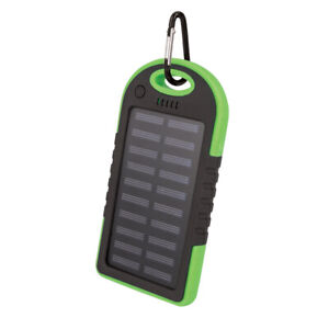 Solar Powerbank 5000 mAh USB-Ladegerät für Handy Power Bank Wasserdicht Grün