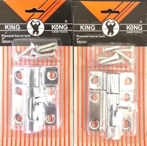 2x 2” PadBolt Pad bolts Slide Door Barrel Bolt Shed Latch Zinc Plated Screw#6713 - Picture 1 of 1