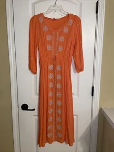GB Girls Size XL Peach Long Girls Dress Long Sleeve - Picture 1 of 4