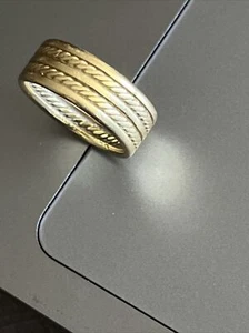 Tiffany Co 18k Gold Wedding Ring Double Braid 6.6mm Wide 15.6mm Inner Vintage 5 - Picture 1 of 9