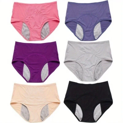 Women 6Pc Leakproof Underwear Incontinence Protective Discreet Leak Proof Pants - Image 1 of 4