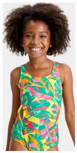 Cat & Jack Girls' Paradise Palm Sleeveless One Piece Swimsuit S 4/5 - Picture 1 of 3